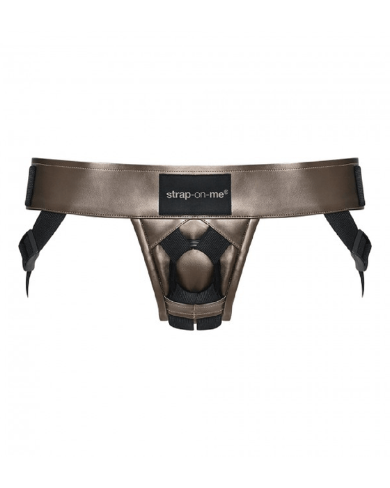 Strap On Me Harness Strap-on-Me Curious Leatherette Harness - Gold
