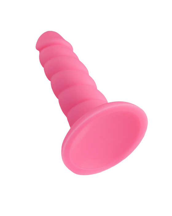 Rock Candy Dildo Suga Daddy 5.5 Inch Swirled Pink Silicone Dildo