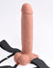 Fetish Fantasy Series Vibrating 10 Inch Hollow Rechargeable Strap-On with Remote - Caramel close up 