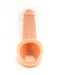 Vixen Ride On 6.25 Inch Silicone Penis Extension - Vanilla looking down into entrance and ball strap on white background